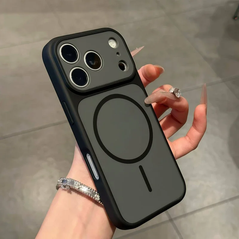 Luxury Magnetic 2-In-1 Matte Phone Case For Iphone 11 12 13 14 15 16 17 Pro Max Plus Candy Two-Color Bumper_voghion.com