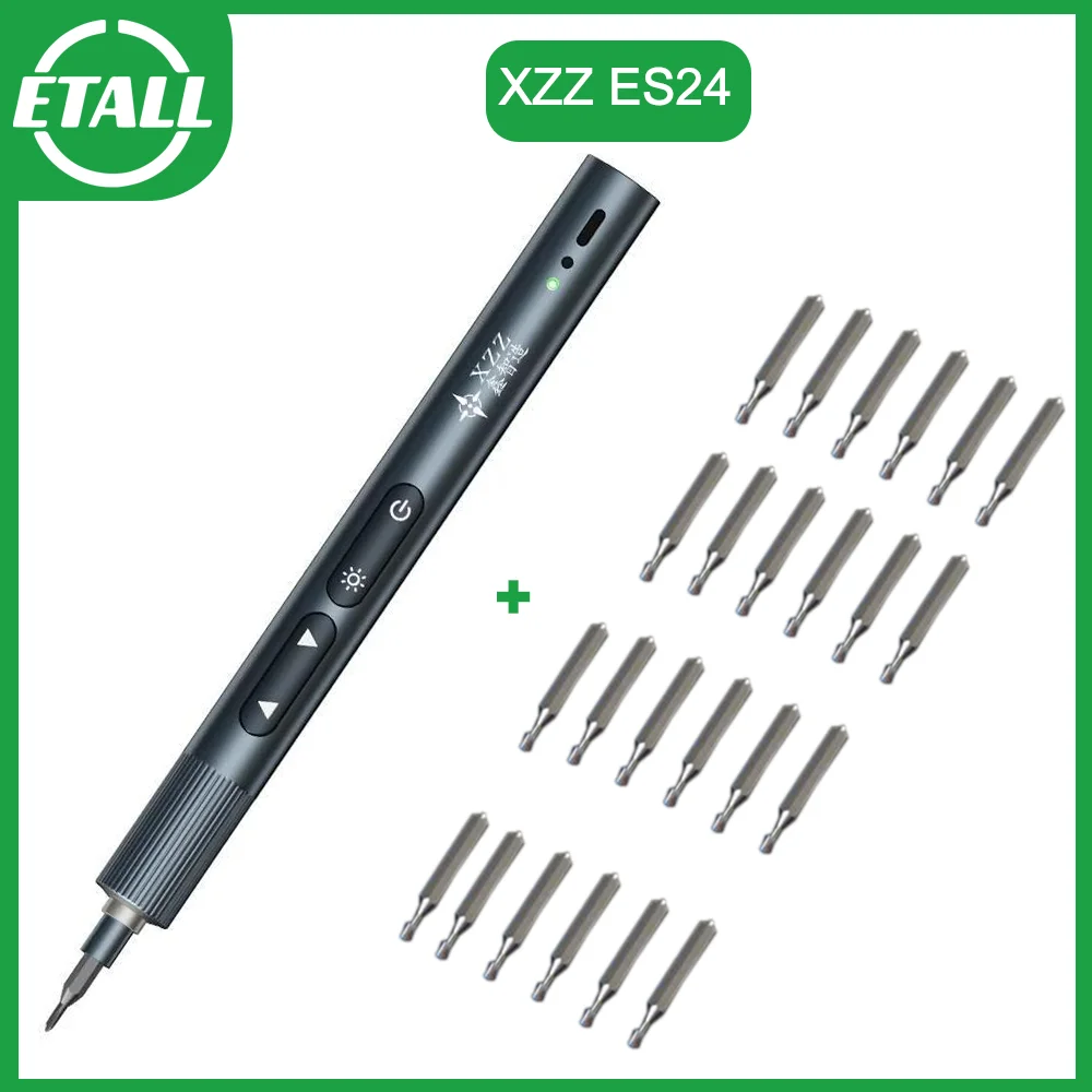 

XZZ ES24 Dual Torque Adjustable Electric Screwdriver With 24 Diamond Bits USB Cordless Professional Mobile Phone Repair Tool Kit
