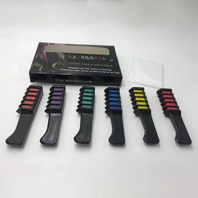 6/10pcs Hair Dye Comb Mascara Design Crayons For Hair Coloring Chalk Temporary Dye Pencil Mini Disposable Coloring Products hair dye comb hair color chalk