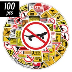 Vibrant Warning Pattern Sticker Pack - Assorted Decals for DIY Projects and Accessories (100pcs)