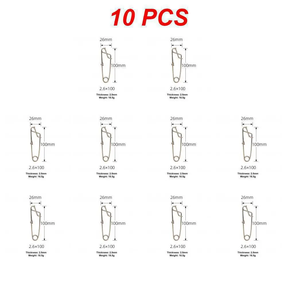 Yosoo Health Gear 15 Clip Per Pesca Al Tonno In Acciaio Inox – Ganci A Scatto Per Palangari – 1,8x60 Mm