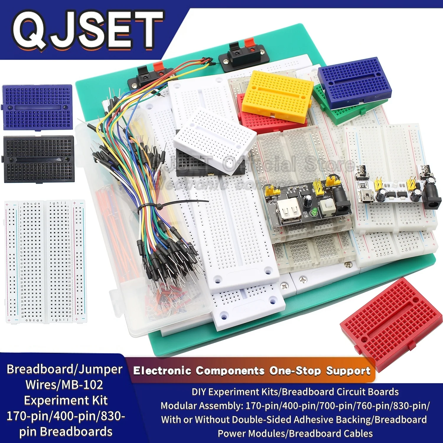 1pcs MB-102 MB102 브레드보드 400 830홀 솔더리스 PCB 브레드보드 테스트 개발 점퍼65핀 DIY 아두이노 실험실용 SYB-830