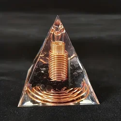 Energy Harmonizing Orgonite Pyramid with Obsidian for Home and Office Decor