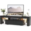Modern LED TV Stand for Televisions up to 70 Inch with Glass Shelves and Drawer, Gaming Entertainment Center with Multiple 1