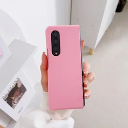 Colorful Matte Silicone Shockproof Protective Case with Ring Holder - Galaxy Z Fold 2 (Pink)