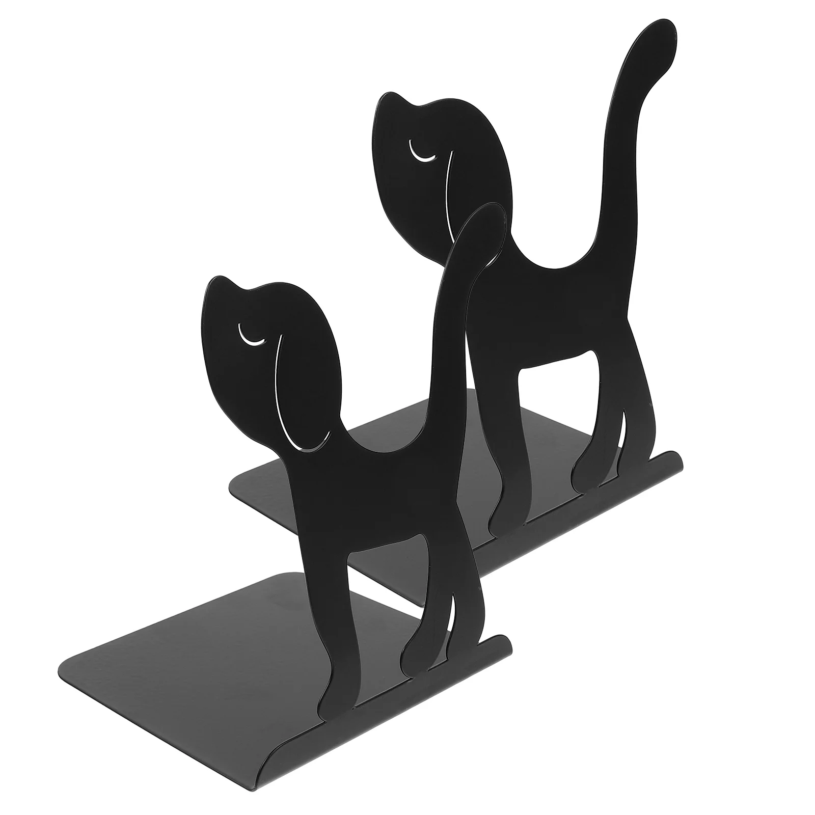 2 Pcs Animal Bookends Bookcase Shelf Metal Puppy Bookshelf Stoppers Multi-function Holder Shelves