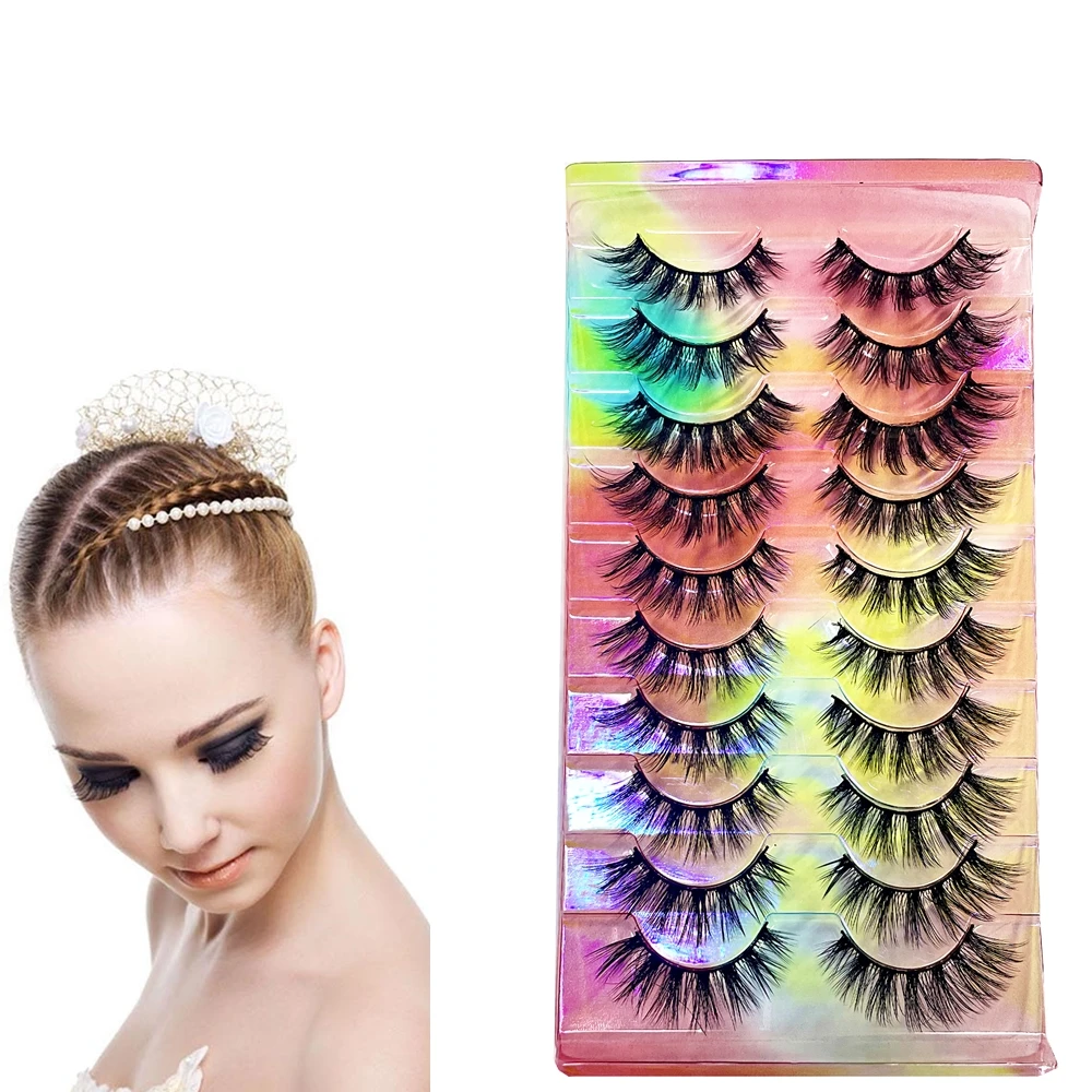 

Mecalaku 5/10 Pairs 3D Faux Mink Lashes Fluffy Soft Wispy Natural long False Eyelashes Curly lashes wholesale lashes