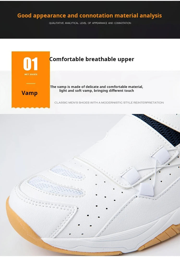 Description Picture 4 of itemNew Breathable Badminton Shoes Big Size 36-46 Anti Slip Volleyball Shoes Men Quality Tennis Sneakers Sports Male Tennis Footwear