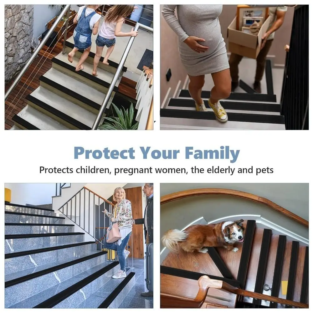 High Quality 100cm Stair Edge Trim Self-Adhesive Flexible Stair Edge Protector Non-Slip Staircase Step Tape Indoor Outdoor