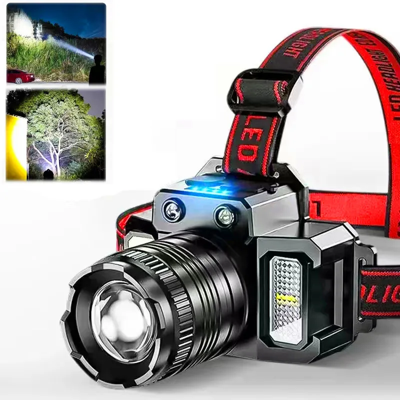 

LED Sensor Headlamp Camping Search Light Head Flashlight Rechargeable Powerful Head Lamp Front Lanterns Headlights 5 Styles