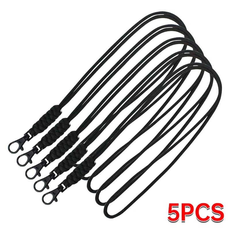 Enhanced Nylon Braided Adjustable Lanyard with Keychain and Wrist Strap