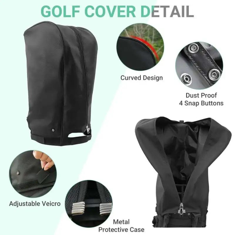 Description Picture 4 of item{NN74} Golf Bag Rain Cover Dustproof Rain Hood Club Protector Portable Golf Bag Rain Cover For Golf Bag And Carry Cart Stand Bag