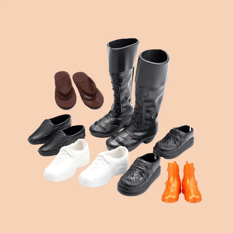 6 Pairs/Pack Shoes for Male Doll Princess Ken Fashion Casual Style Leather Sneaker Slipper Boots for 30cm Ken Doll Accessories