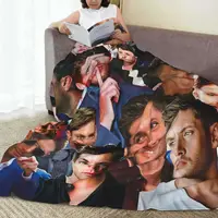 Throw Blanket Jensen Ackles Micro Fleece Blanket Four Sizes Retro Portable For Camping AntiPilling Blanket 2