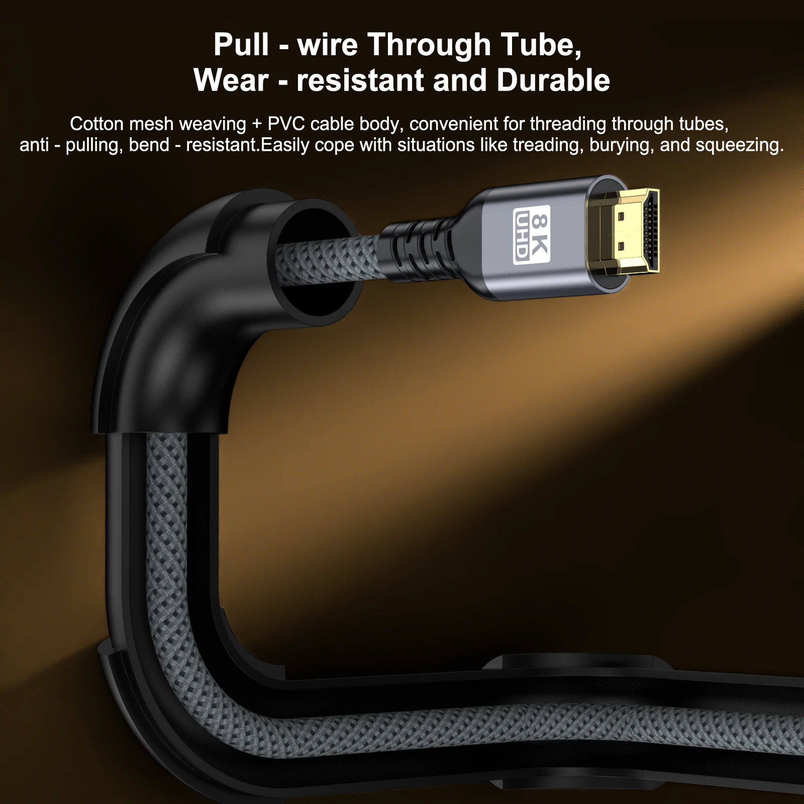 Ultra High-Speed 8K HDMI Braided Cable with HDR Support - Available in Multiple Lengths