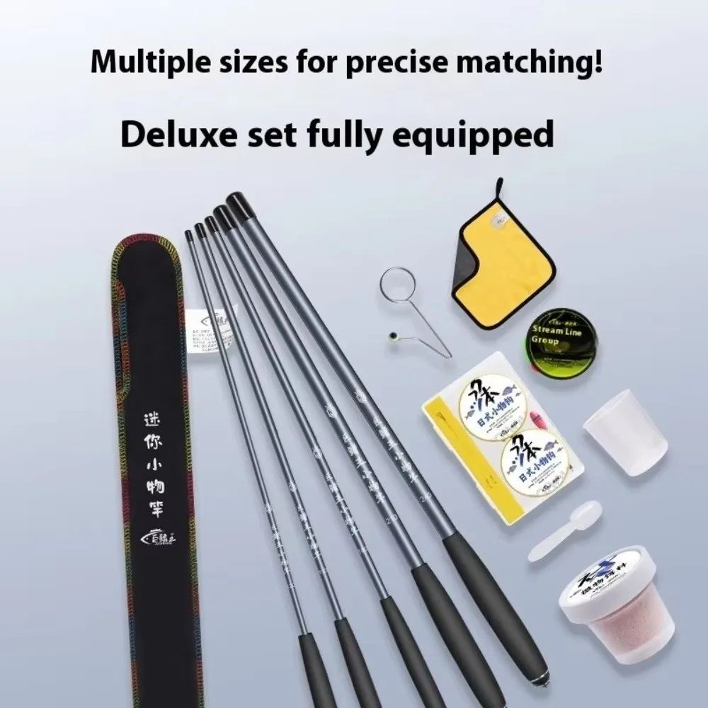 Rod Set Ultra Light Fishing Rod Short Section Hand-Held Ultra Light Rod Stream Rod Ultra-Fine Beginner Rod Set Beginner Fishing