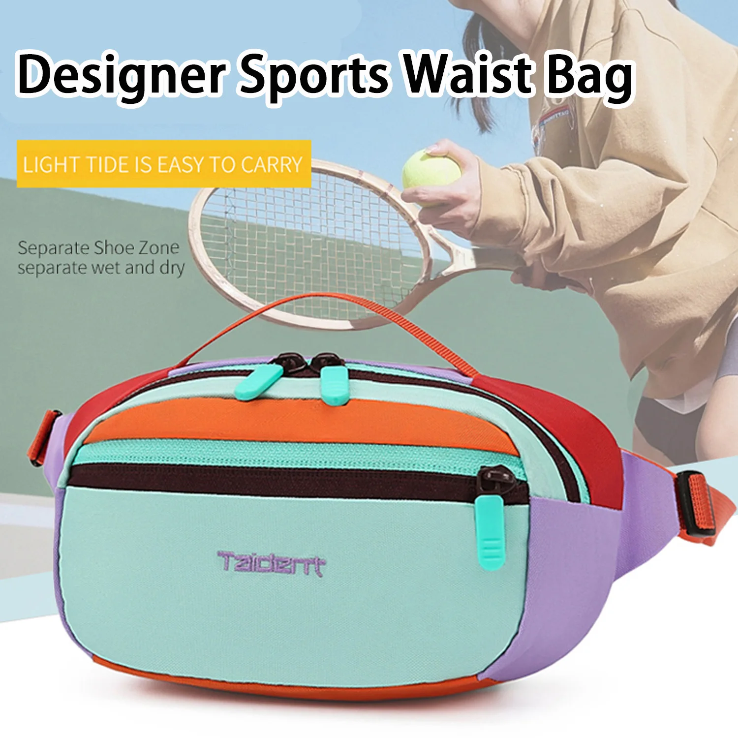 Sac de taille de sport unisexe en nylon personnalisé, sac de poitrine léger de grande capacité, sac à bandoulière de voyage pour femmes, poitrine de banlieue pour hommes