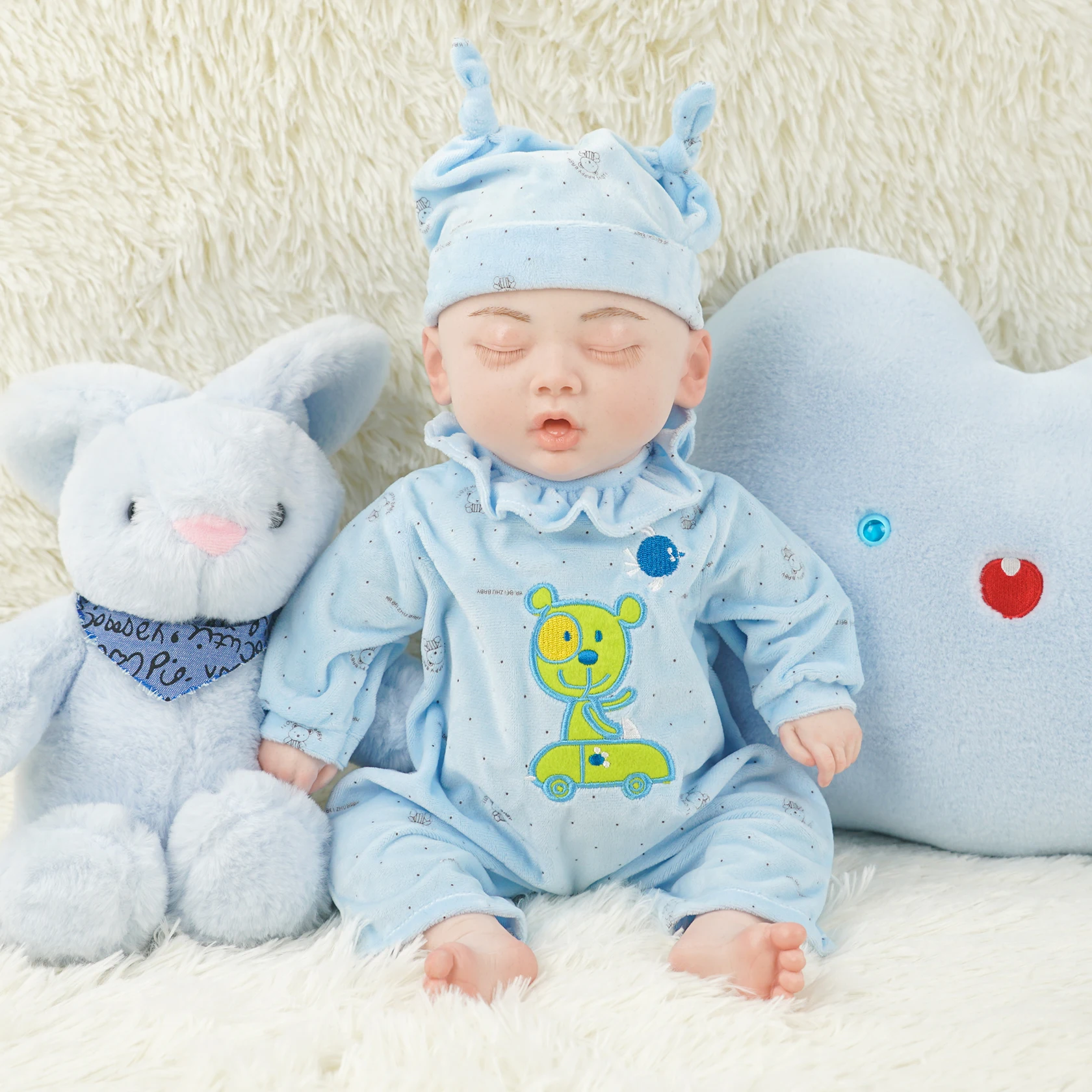 

CUAIBB 100% силиконовые куклы Новорожденные, окрашенные игрушки для новорожденных девочек, реалистичные куклы с закрытыми глазами для малышей 18 дюймов, оптовая продажа для детей