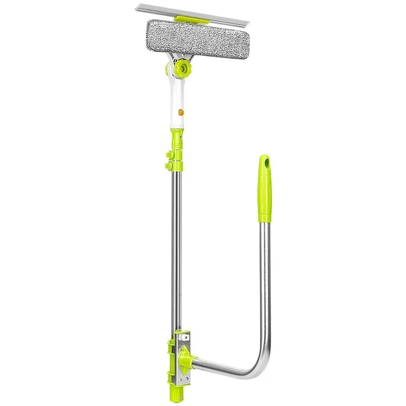 Extendable Window Glass Cleaning Household Tool High Building Retractable Pole Washing Dust Cleaner Brush Dry Wet Scraper Wiper