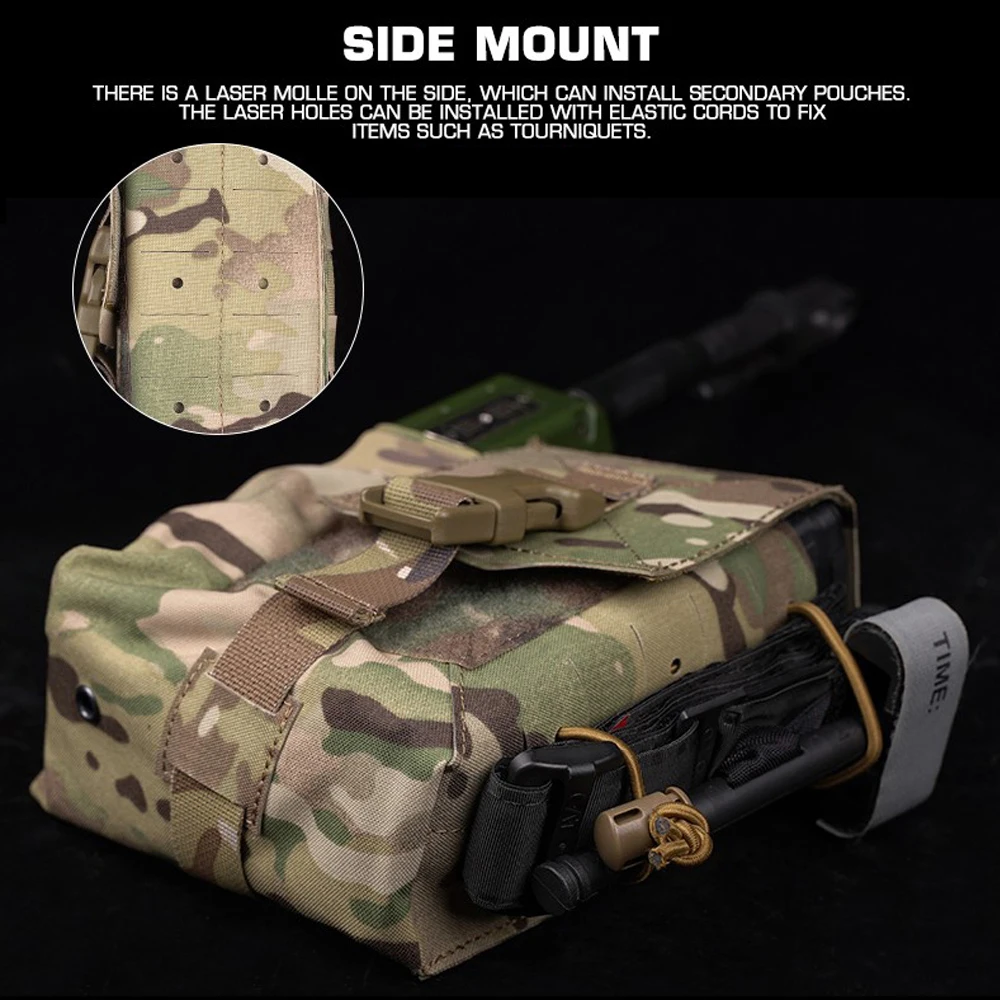 Bolsa Táctica MOLLE - 2 Unidades Negras | Para Equipo De Caza, Senderismo | Nylon Resistente, Ligera Y Transpirable