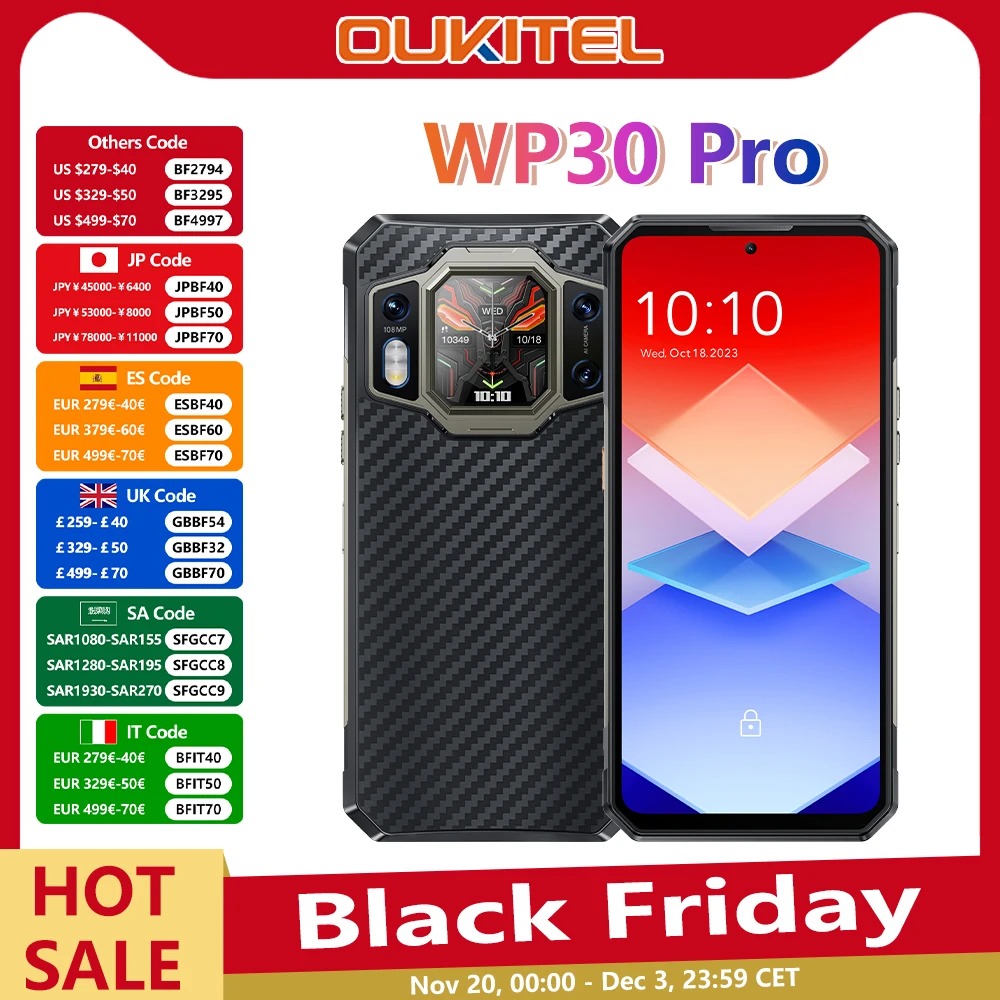 Oukitel WP30 プロ 5 グラム頑丈なスマートフォン 120 ワット