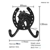 Garden Outdoor Wall Decor Horseshoe Shaped Wall Hooks Cast Iron Home Crafts Decorative Hooks with Screws Bedroom Wall Hangers 5