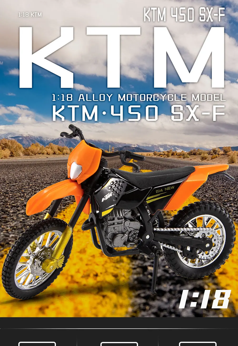 NewRay CRF450R ダイキャスト 1:12スケールに適合するCRF450R