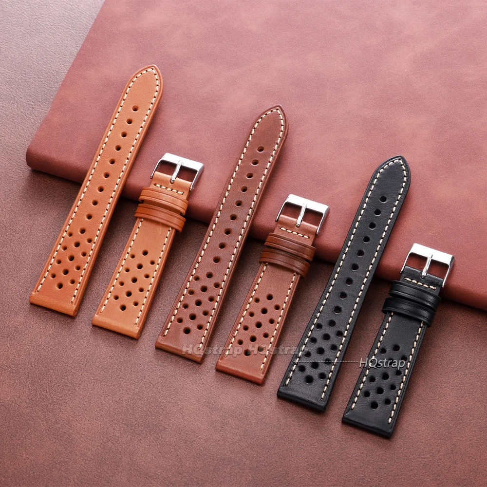 Breathable Leather Watch Strap - Universal Business Wrist Band Accessory