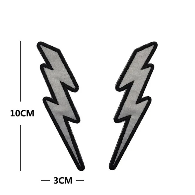 Reflektierende Blitz Stickerei/PVC Patches Abzeichen Emblem Zubehör CM Klettverschluss für Kleidung Jacke Zubehör DIY – Detail 8