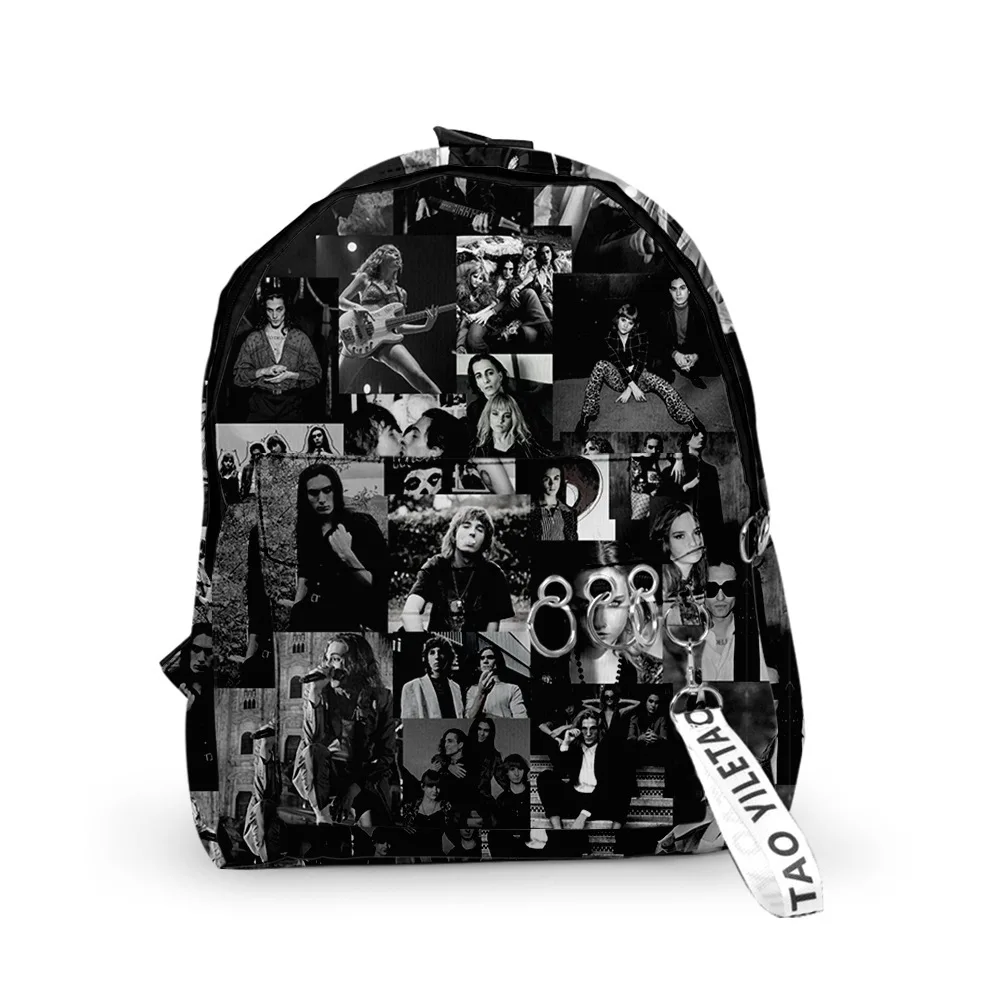 

Popular Youthful Maneskin School Bags Notebook Backpacks Boys/Girls 3D Print Oxford Waterproof Key Chain Small Travel Bags