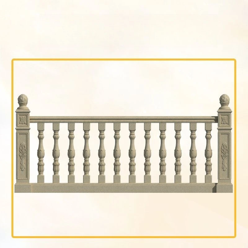 European Style Stair Handrail Mold Cast in Place Cement Sloped Railing Handrail Guardrail Steps Round Roman Column Mold Villa
