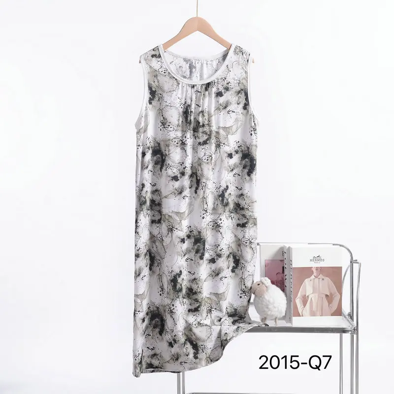 Poplin sleepdress Plus size summer women's dress sleeveless tank dress Flowers nightdress XL to 6XL homewear clothing women nightgowns women nightdresses women pajamas sleeping dress