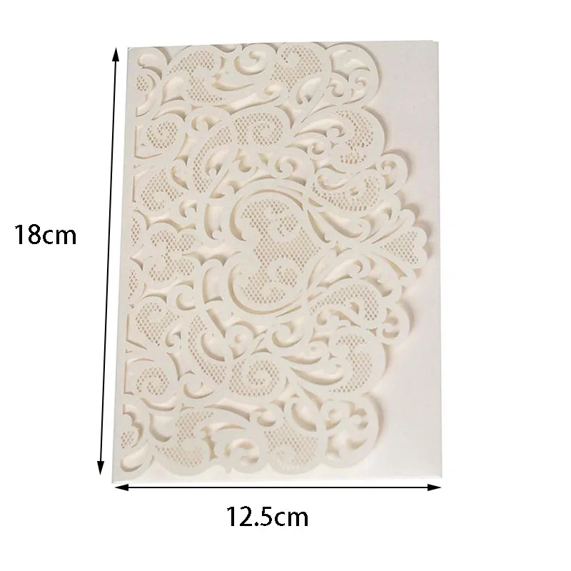 European Laser Cut Wedding Invitations Card Tri-Fold Business Lace Greeting Card Marriage Birthday Party Favor Supplies 25/50pcs