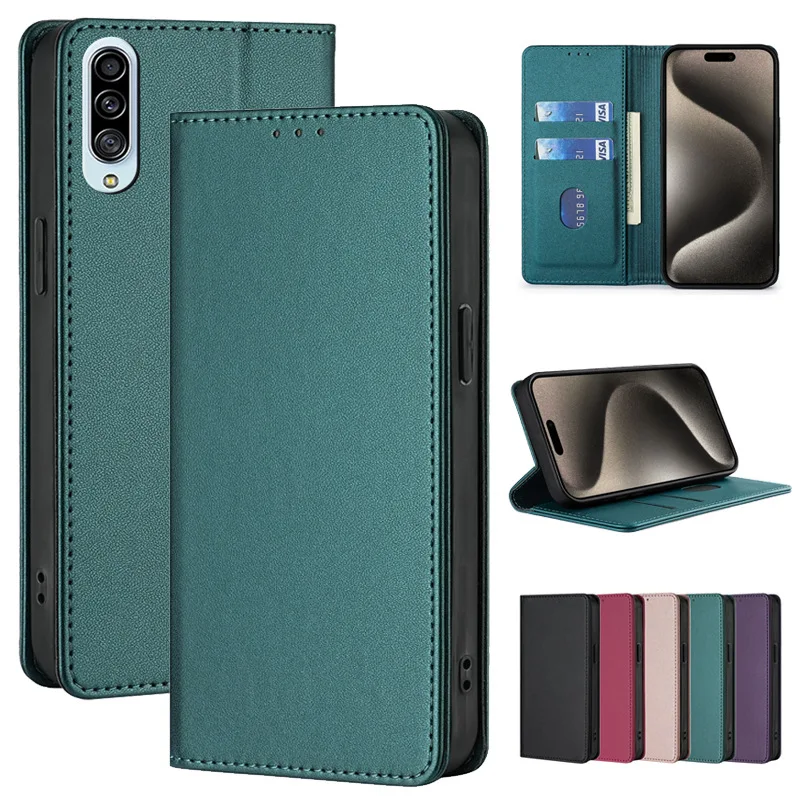 Magnetic Leather Flip Wallet Phone Case with Card Slots