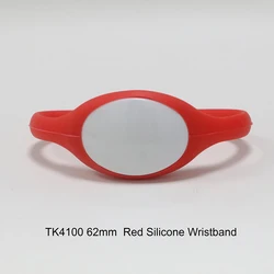 Waterproof RFID Silicone Wristband - New Design Smart Bracelet (TK4100 red 62mm)