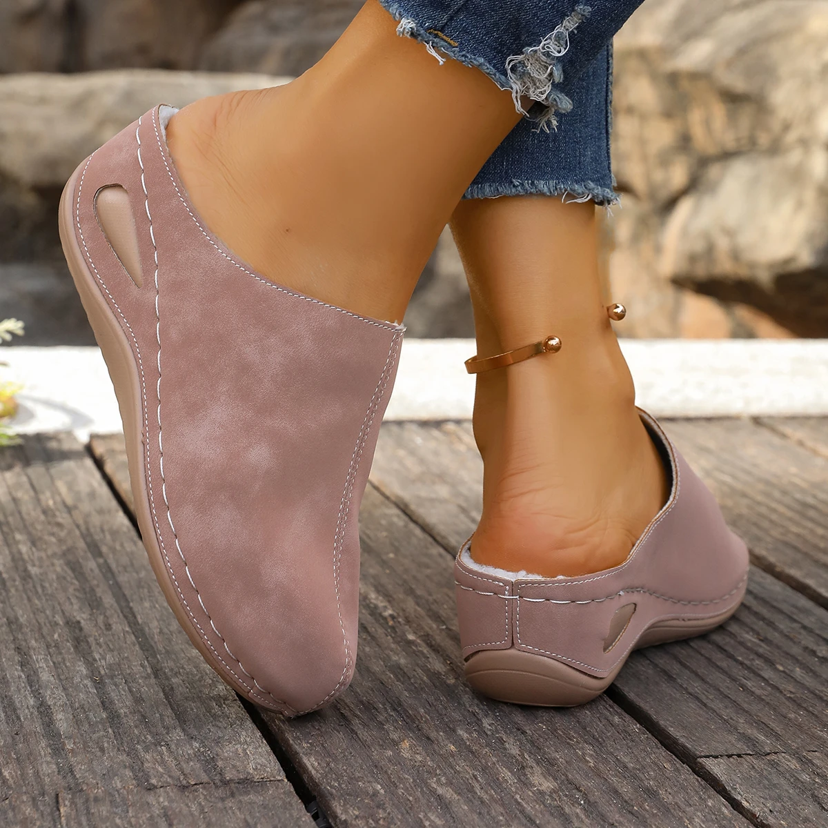 Retro Aushöhlen Dicken Absätzen Sandalen Frauen Sommer Leichte High Heels Hausschuhe Frau Plus Größe Outdoor Plattform Sandalen 43 – Detail 31