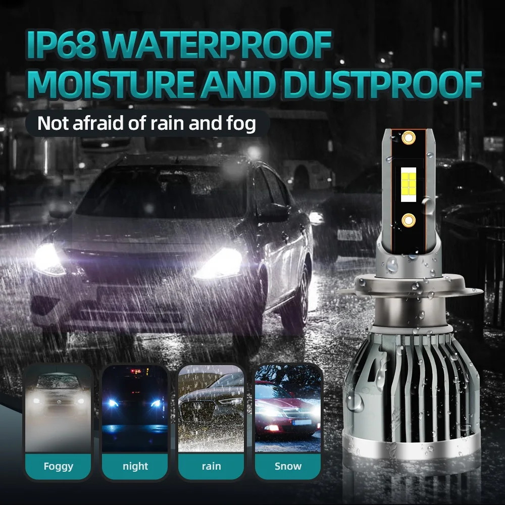 Mazda Biante 2013- Car LED Headlight Bulbs H7 High Low Beam Headlamp 6000K White 22000LM Bright Lampu Depan Kereta