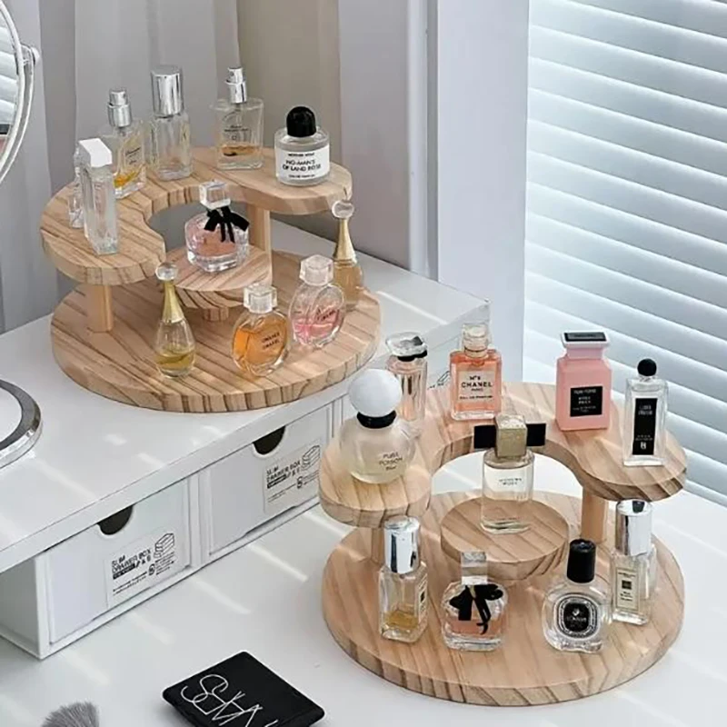 3 Tier Display Riser Stand Wooden Shelf for Perfume Organizer Perfume ...