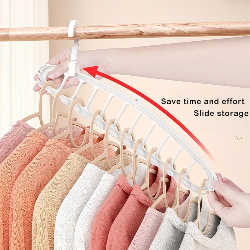 Rotating Folding Clothes Hanger Closet Organizer Multi-port Clothing Drying Rack Foldable Plastic Scarf 11-hole Storage Hangers 2