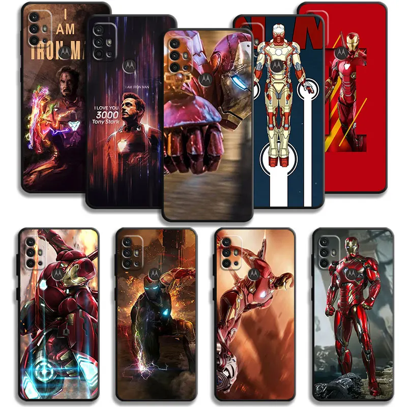 Marvel Mark 50 Iron Man Canon Fire Case Per Motorola G200 G60 G50 G31 G30 G22 G9 G8 Power Lite Plus Edge 20Lite 30Pro One Fusion