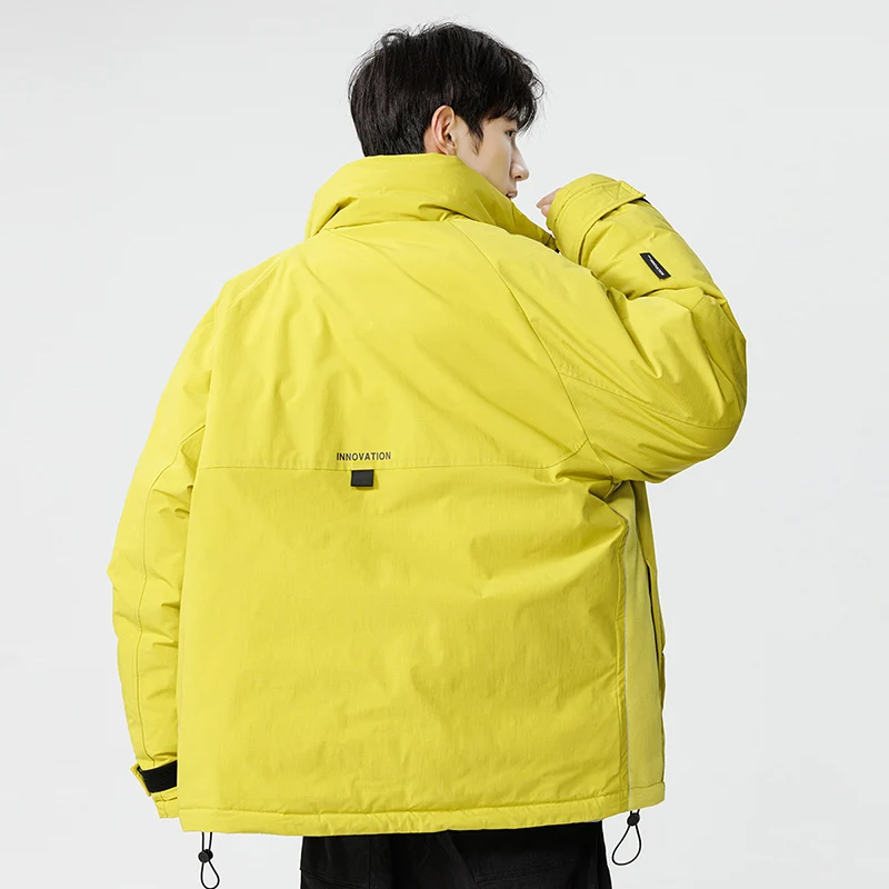 Men's Padded Jacket Winter Tactical Jacket Stand Collar Zip-up Windbreaker High Quality Waterproof Outerwear Unisex Thick Warm