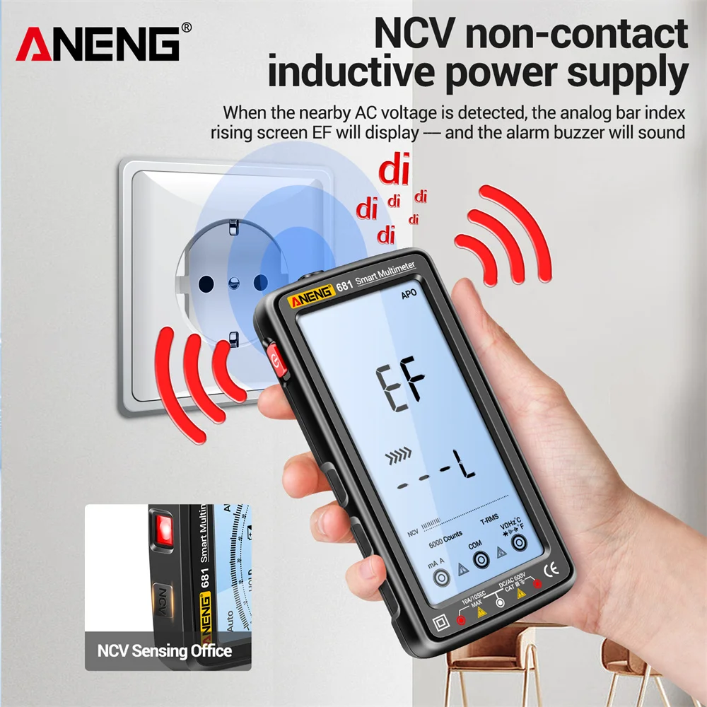ANENG 681 Ʈ  Ƽ   ׽ , 6000 īƮ, AC/DC а,   ׽ 
