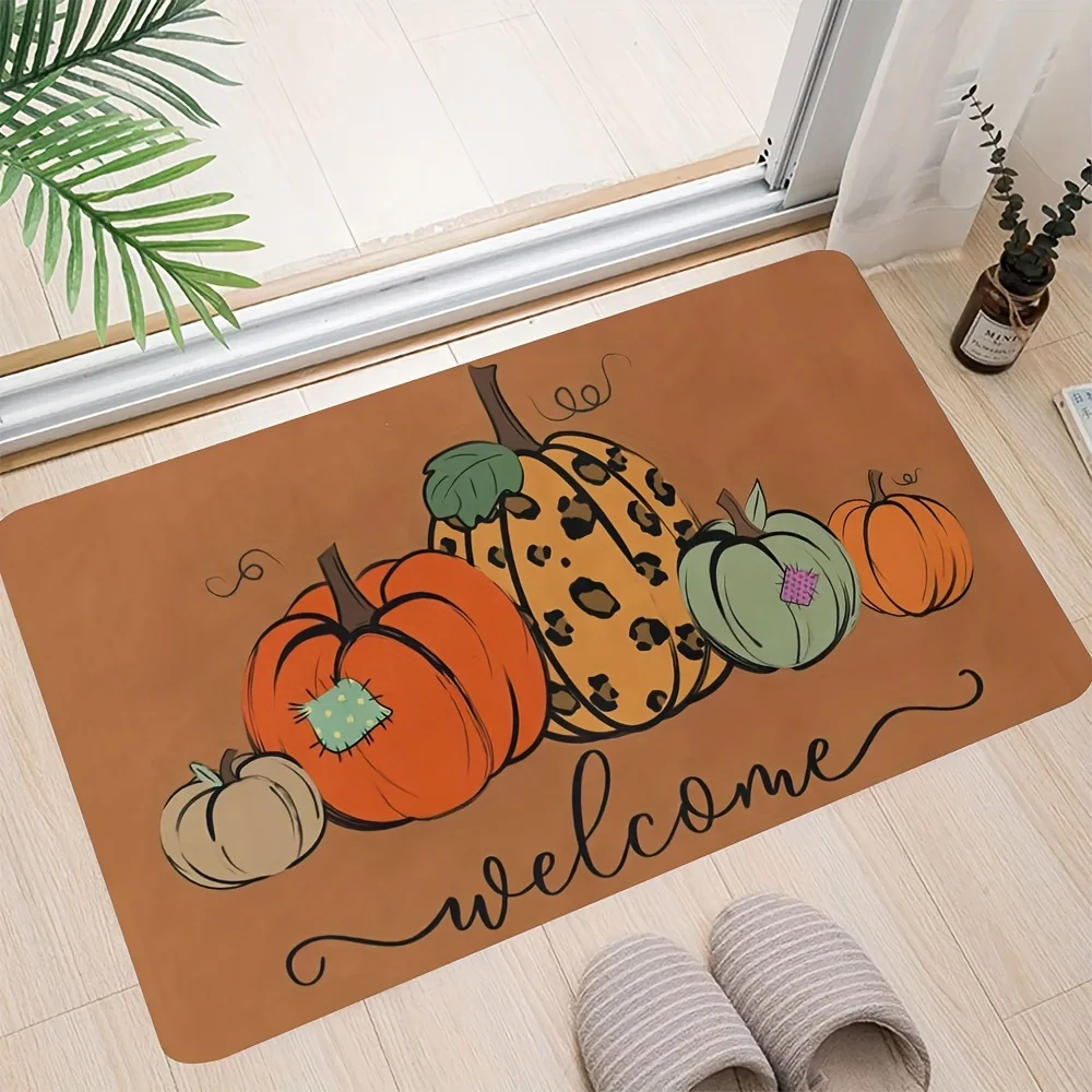 Thanksgiving Pumpkin Indoor Doormat 3