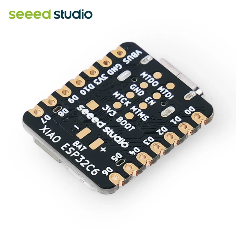 Mini Development Board Seeed Studio XIAO ESP32C6-2.4 GHz WiFi 6, Bluetooth 5.3, Zigbee Thread (802.15.4), ESP Rain Maker, AWS IoT, Microsoft Azure