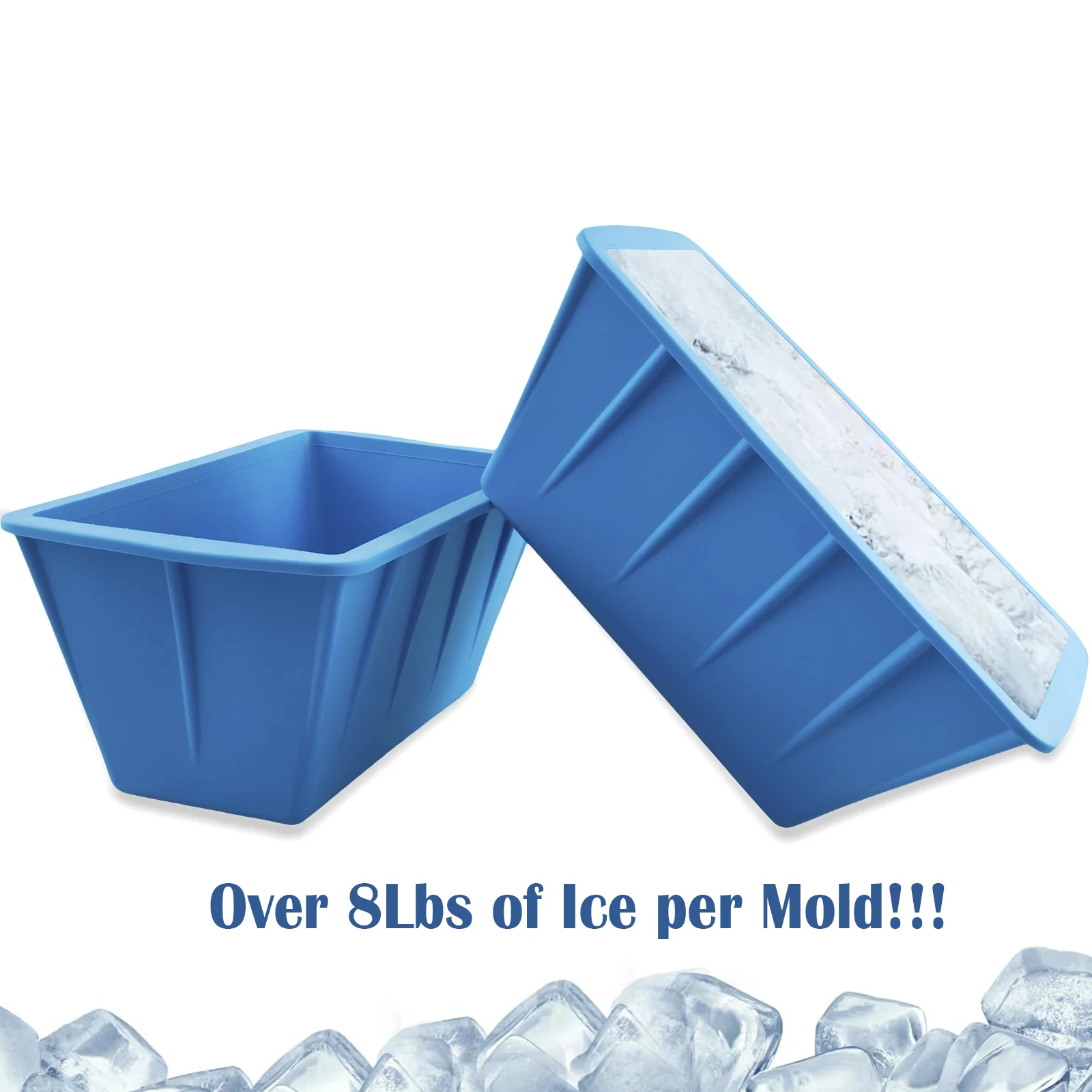 Ice Block Mold Extra Large Ice Box Large Silicone Box with Lid Ice Box ...
