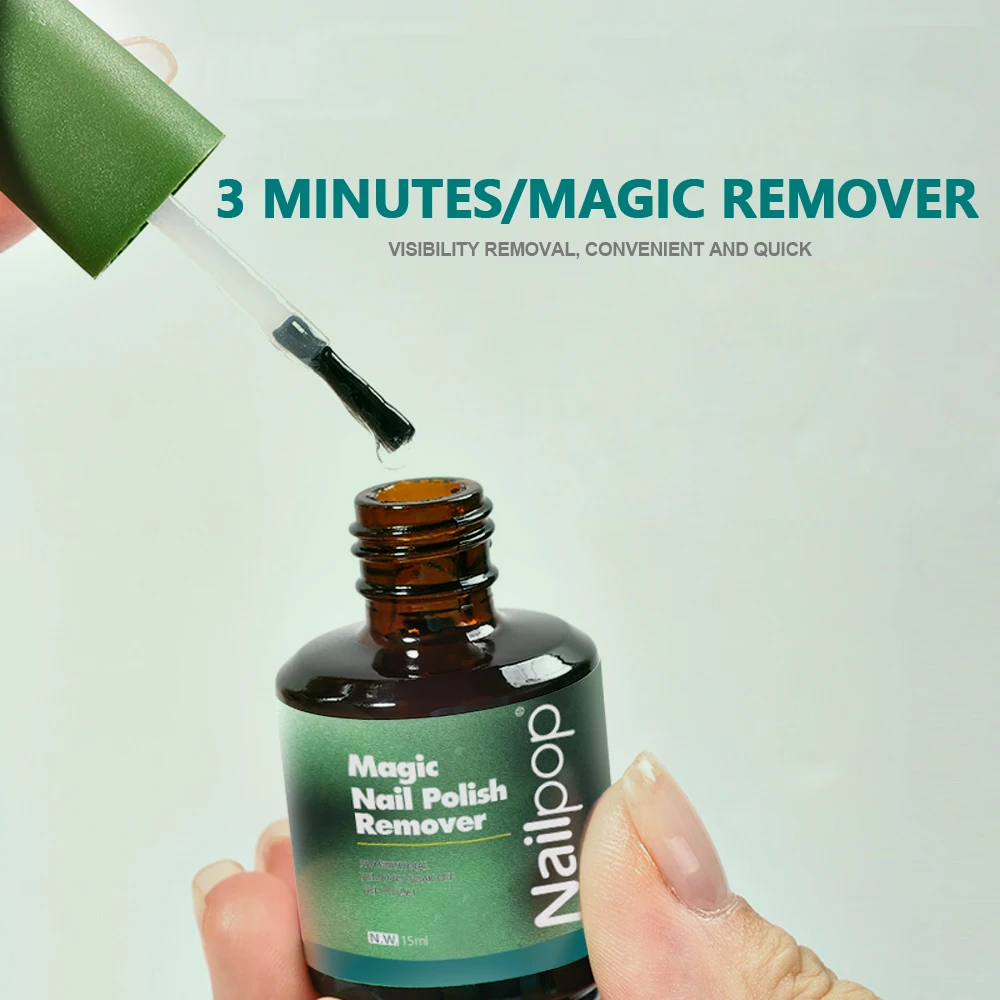 Nailpop Magic Remover 15ml Professional Nail Gel Polish Clean Soak Off UV Gel Magic Burst Liquid Nail Polish Fast Remover 4