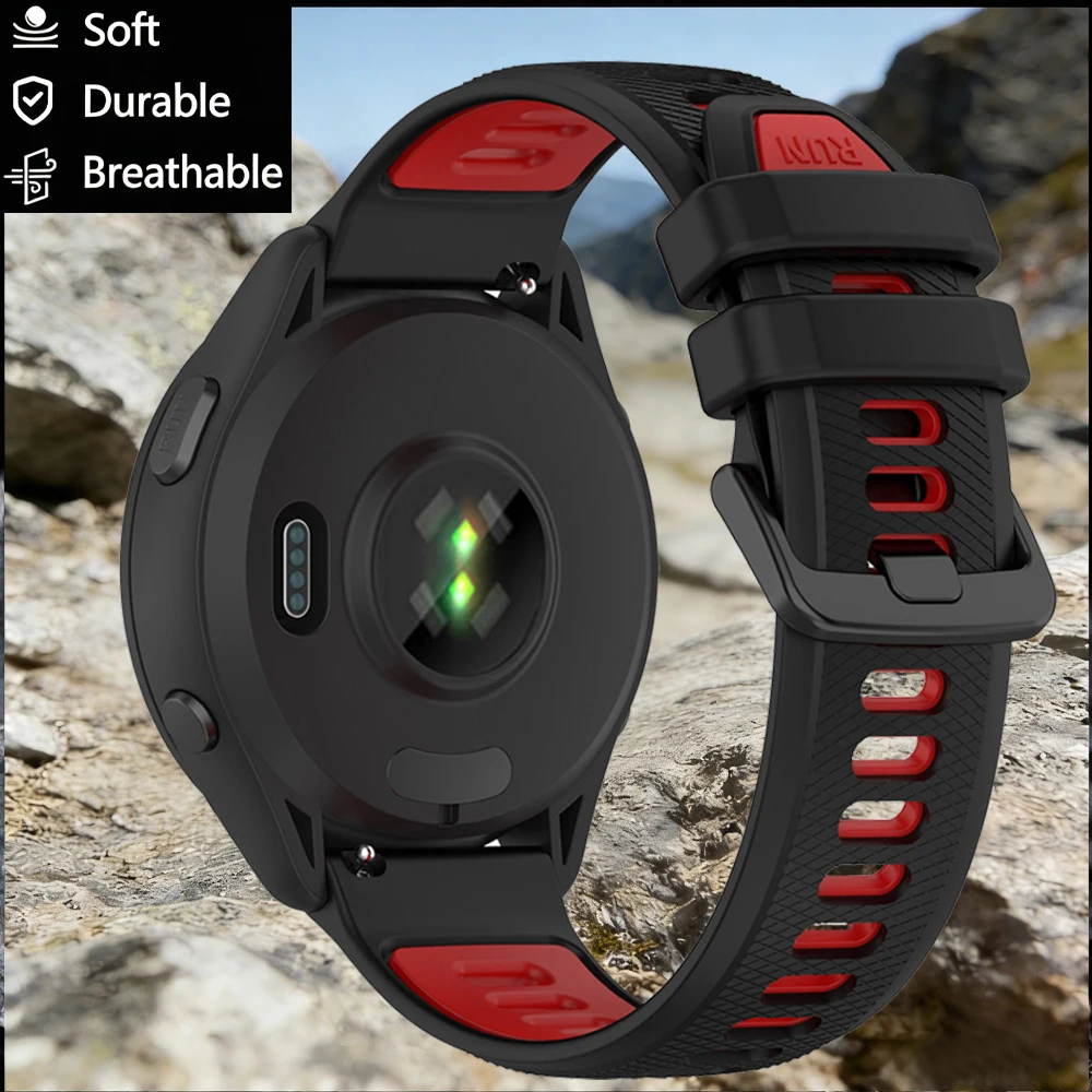 Two-Tone Silicone Strap, 22mm/20mm – Versatile Active Bracelet Watchband