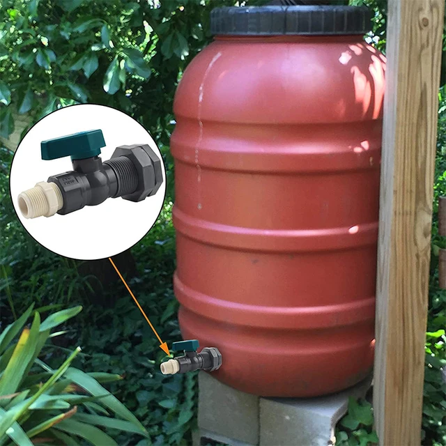 Esőhordó -Diverter És Alkatrészek Készlet Pvc Vízhordó -Csap 1 3/4 Szerelvény Gömbszelep Kerti Csaptelep 10 L/20 L/50 L/100 Liter