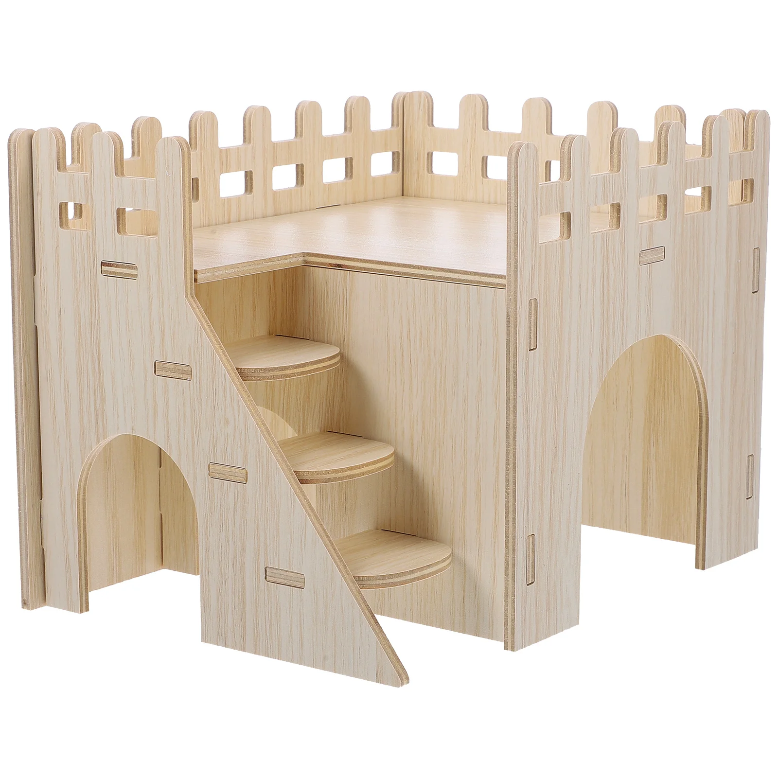 Guinea Pig Hideout House With Ramp Multi-chamber Small Animal Hut Rabbit Nest Wooden Hideout Hamster Cage Accessories 1