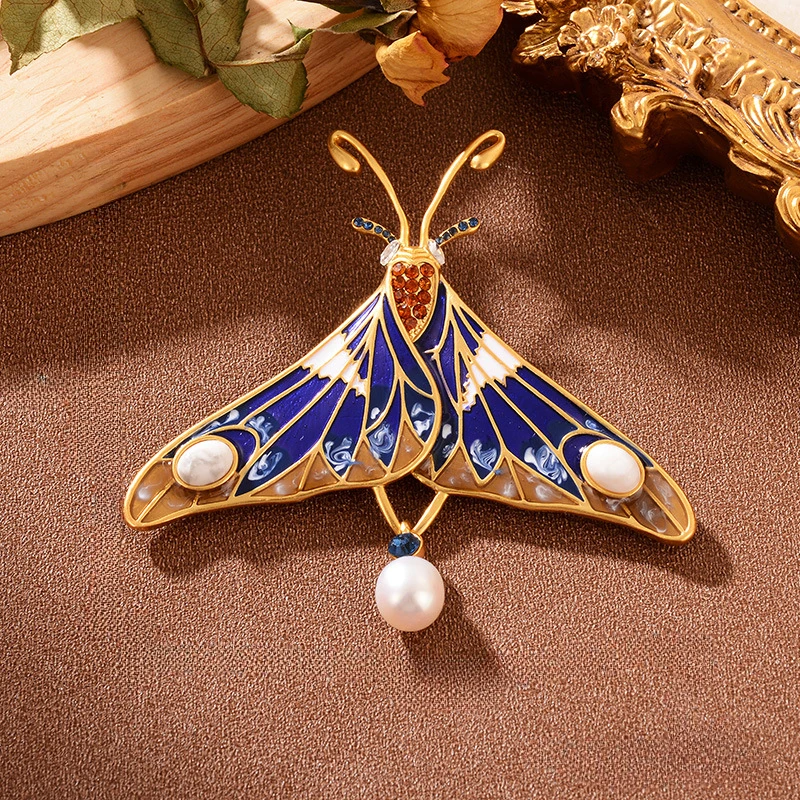 

Light Luxury Crystal Insect Flower Brooch for Men and Women's Wedding Party Dresses Pearl Pins Gentlemen's Jewelry Accessories